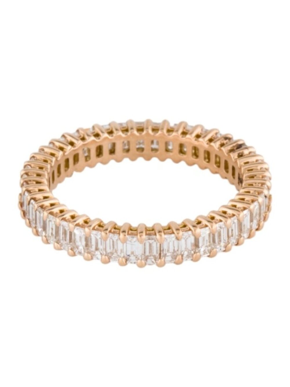 Natural Diamond Ring Eternity Band 18k Rose Gold, 1.68 TCW Sz 6